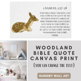 Bibelcitat av baby Hjort _Woodland Animal Canvastryck