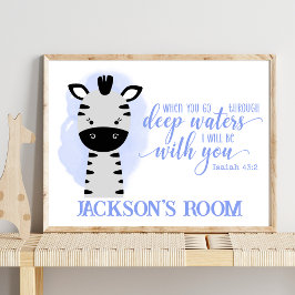 Bibelcitat av namn Christian Cute Baby Zebra Poster