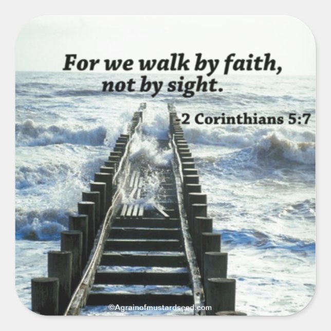 Bibelcitat Fyrkantigt Klistermärke (Framsida)