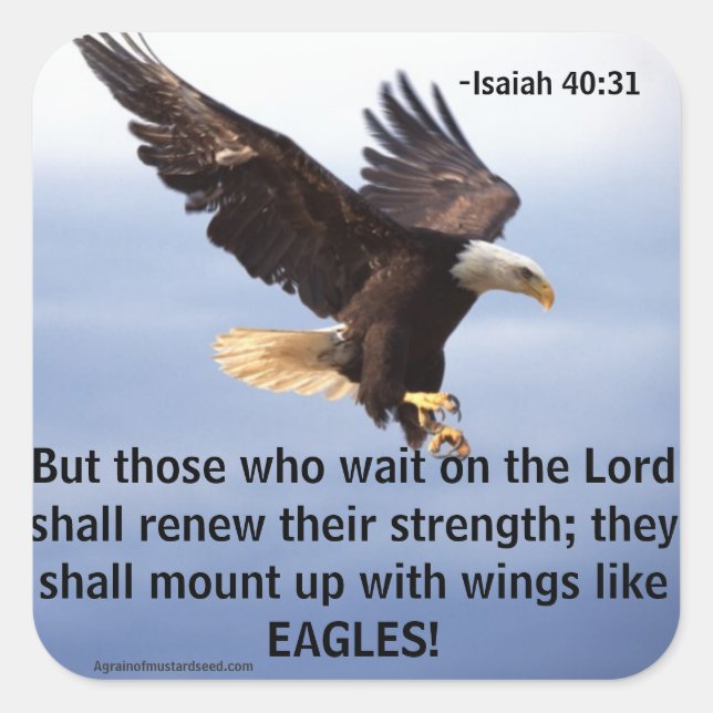 Bibelcitat Fyrkantigt Klistermärke (Framsida)