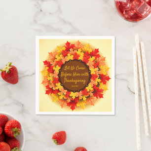 Bibelcitat Höst löv Thanksgiving Small Pappersservett