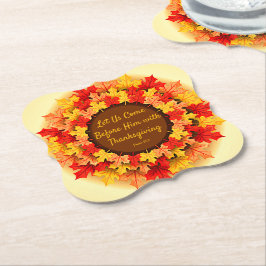 Bibelcitat Höst löv Thanksgiving Underlägg Papper