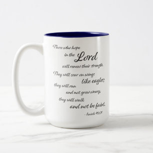 Bibelcitat - Isaiah 40:31 - Två-Tonad Mugg