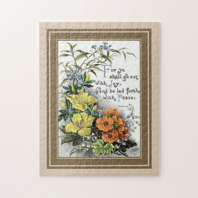 Bibelcitat med blommor pussel (Vertikal)