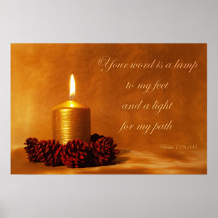 Bibelcitat med jul ljus poster