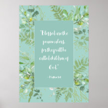 Bibelcitat Peacemaker Scripture Eucalyptus Poster