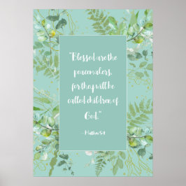 Bibelcitat Peacemaker Scripture Eucalyptus Poster
