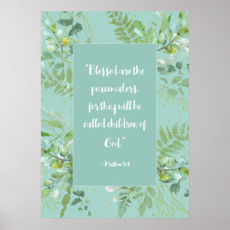 Bibelcitat Peacemaker Scripture Eucalyptus Poster