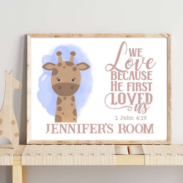 Bibelcitatet namn Christian Cute Baby Giraffe Poster (Skapare uppladdad)