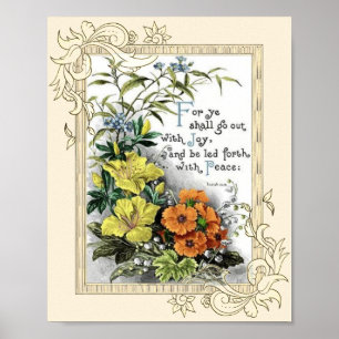 Bibelcitationstecken med blommor poster