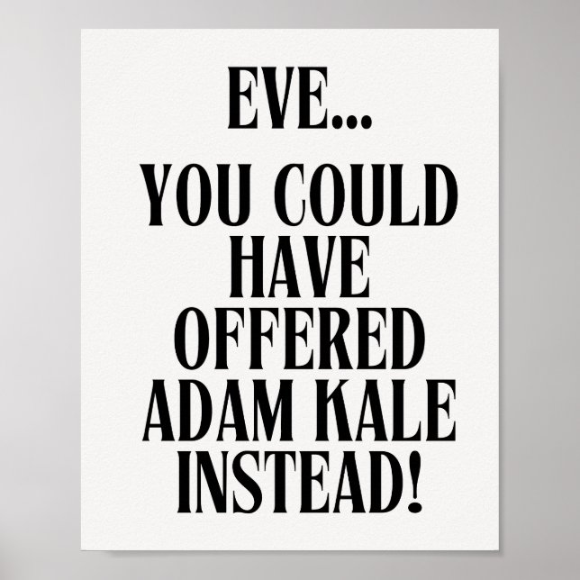 Bibelhumor Adam och Eva Poster (Framsidan)