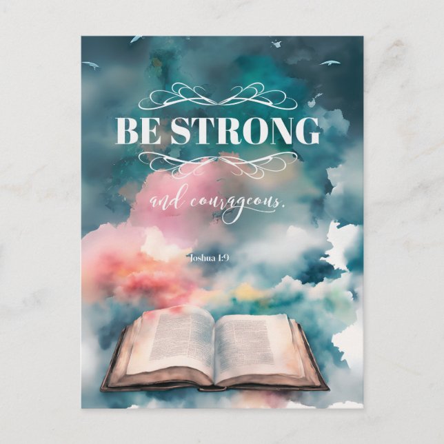 Bibelinspirerad vykort - Josua 1:9 (Framsida)