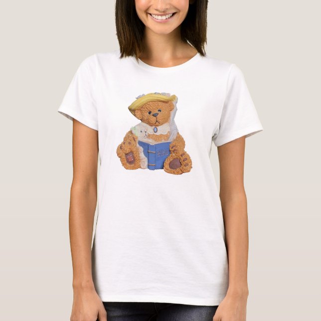 Bibelläsning av nalle till Baby T-shirt (Framsida)