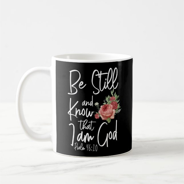 Bibeln är fortfarande kvar och vet att jag är Gud  Kaffemugg (Vänster)