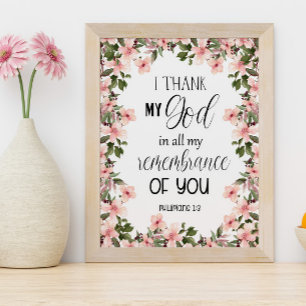 Bibeln Blommigt Filippians Wall Art Poster