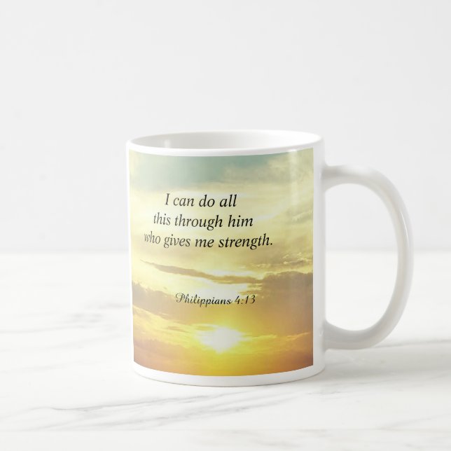 Bibeln citerar Philippians4:13muggen Kaffemugg (Höger)
