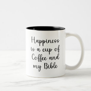 Bibeln, lycka är en kopp av kaffe och min bibel