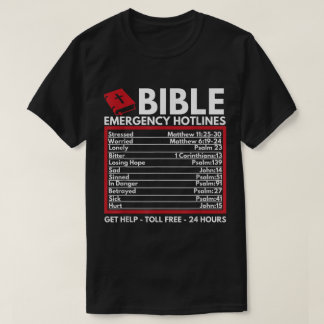 Bibeln Nödsamtalslinjer Tro Design T Shirt