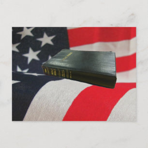 Bibeln på amerikansk Flagga Vykort