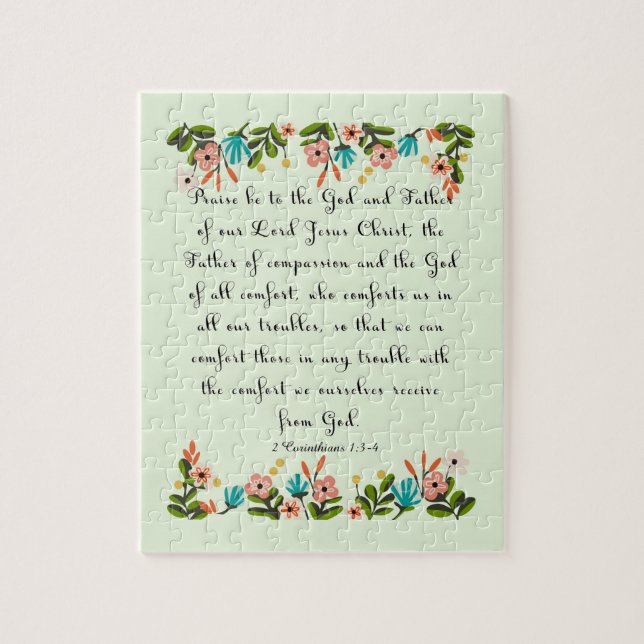 Bibeln Verses konst - 2 Corinthians1:3 - 4 Pussel (Vertikal)
