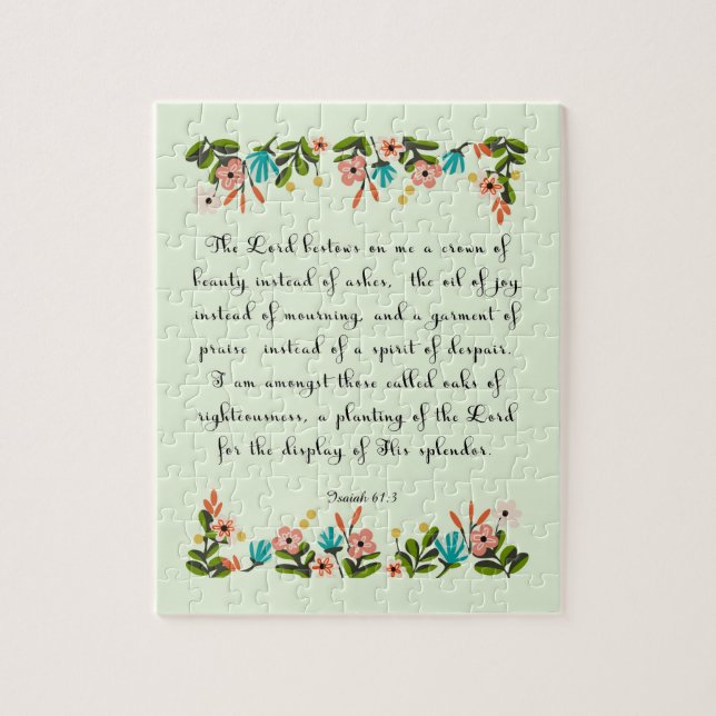 Bibeln Verses konst - den Isaiah 61:3 Pussel (Vertikal)