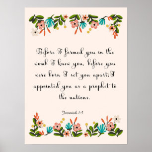Bibeln Verses konst - den Jeremiah 1:5 Poster