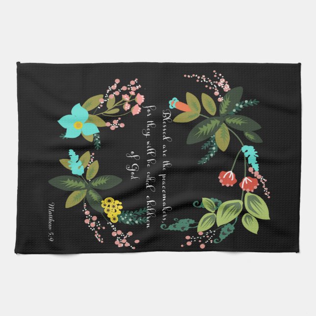 Bibeln Verses konst - den Matthew 5:9 Kökshandduk (Horisontell)