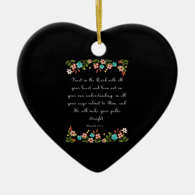 Bibeln Verses konst - Proverbs3:5 - 6 Julgransprydnad Keramik (Framsidan)