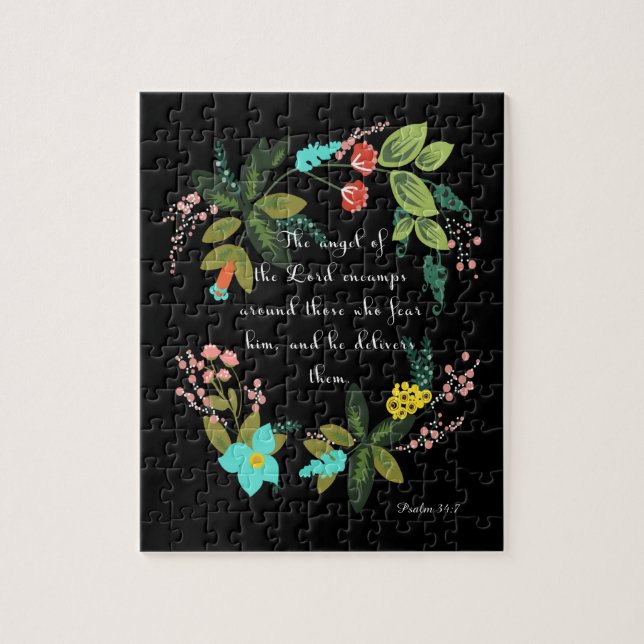 Bibeln Verses konst - Psalm23:2 Pussel (Vertikal)