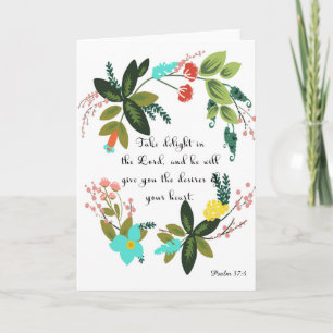 Bibeln Verses konst - Psalm37:4 Helgkort