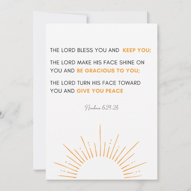 Bibelns versaler 6:24 - Herren Bless You Inbjudningar (Framsida)