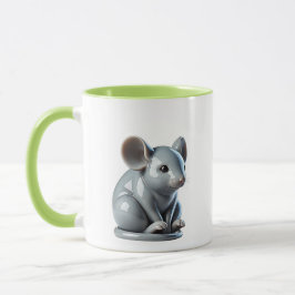 Bibelot en 3D d'une souris de porcelaine. Mugg
