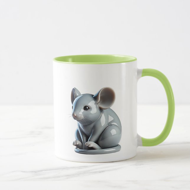 Bibelot en 3D d'une souris de porcelaine. Mugg (Höger)