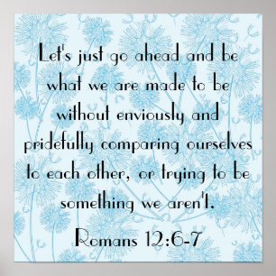 Bibelpåminnelse Romans 12:6-7 Poster