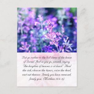 Bibelpassage, lavender vykort