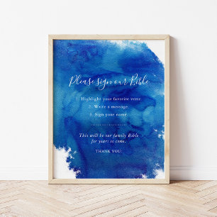 Bibelsignatur för Sapphire Tide Bröllop Poster