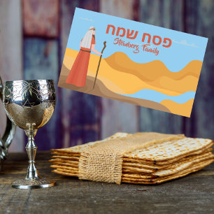Bibelsk Moses Jewish Helgdag Lycklig Passover Rektangulärt Klistermärke