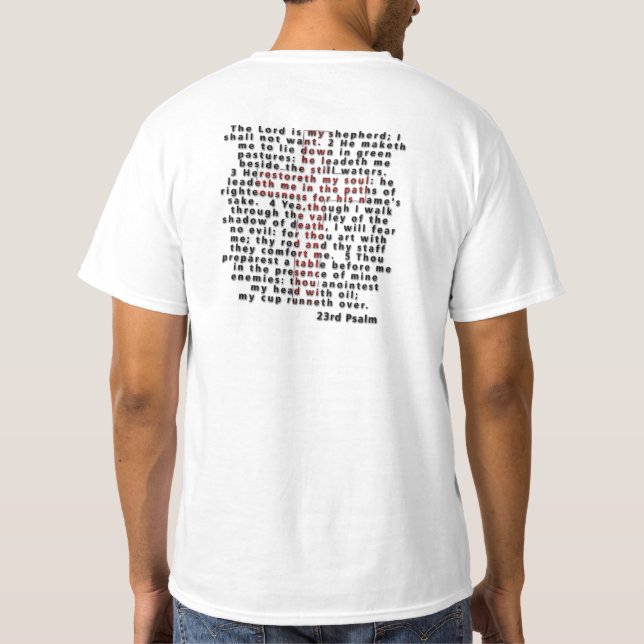 Bibelskjorta; Psalms 23 Tee Shirt (Baksida)