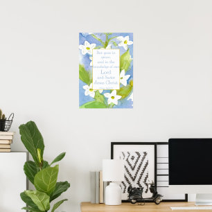 Bibelskrift 2 Peter 3:18 Nicotiana Flowers Poster