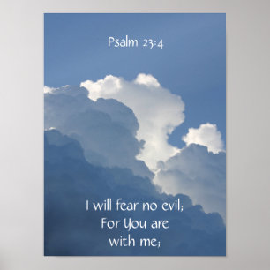 Bibelskrift Psalm 23:4 Frukta ingen ond... Poster