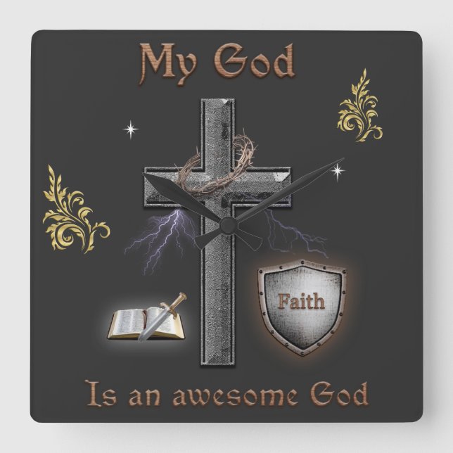 Bibelskript Fyrkantig Klocka (Framsida)