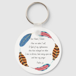 Bibelskript Psalm 4-1-bön för hjälp Nyckelring