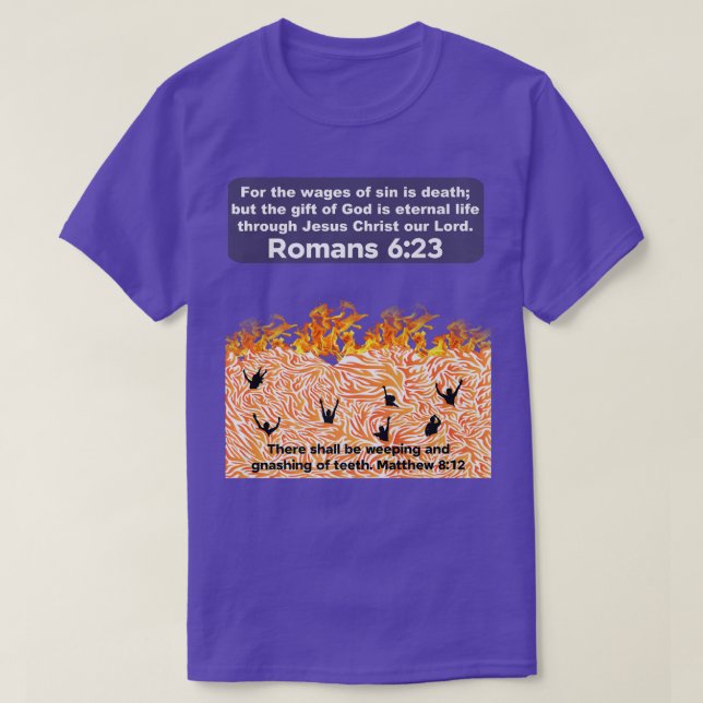 Bibelskriptversen där ska vara gråtande och t shirt (Design framsida)
