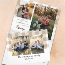 Bibelspråk beige Buffalo-rutig familjefoto