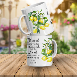 Bibelspråk Blommig Citron Mugg