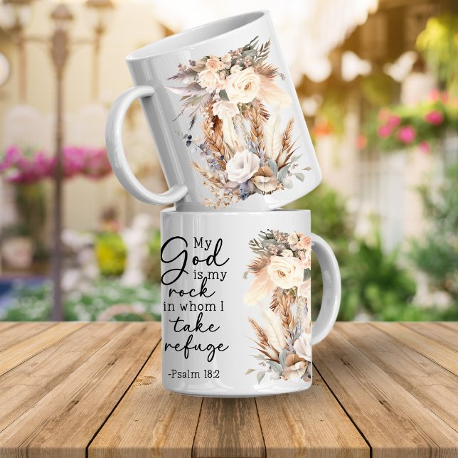 Bibelspråk Blommig Kaffemugg (Bible verse floral mugs that are inspirational faith scriptures that will encourage and inspire you)