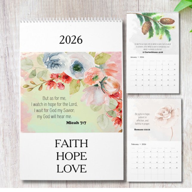 Bibelspråk Blommig Kalender 2026 (Skapare uppladdad)