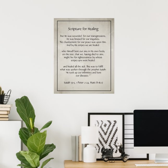 Bibelspråk för läkning hälsa sjukdom poster (Hemmakontoret)