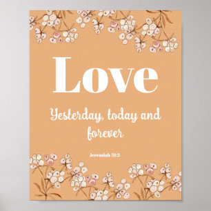 Bibelspråk Hebreerbrevet Ljus Terrakotta Blommig A Poster