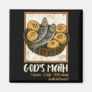 Bibelspråk Kristna Jesus Fiskar & Bröd Gå Magnet